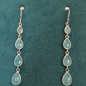 Sterling Silver Blue Chalcedony Earrings